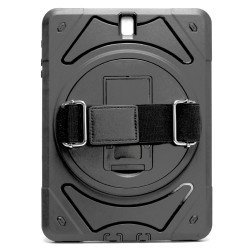 Samsung Tab S3 9.7 (2017) Armor Case 360 Degree Swivel Kickstand Hand Grip Handle (Black)